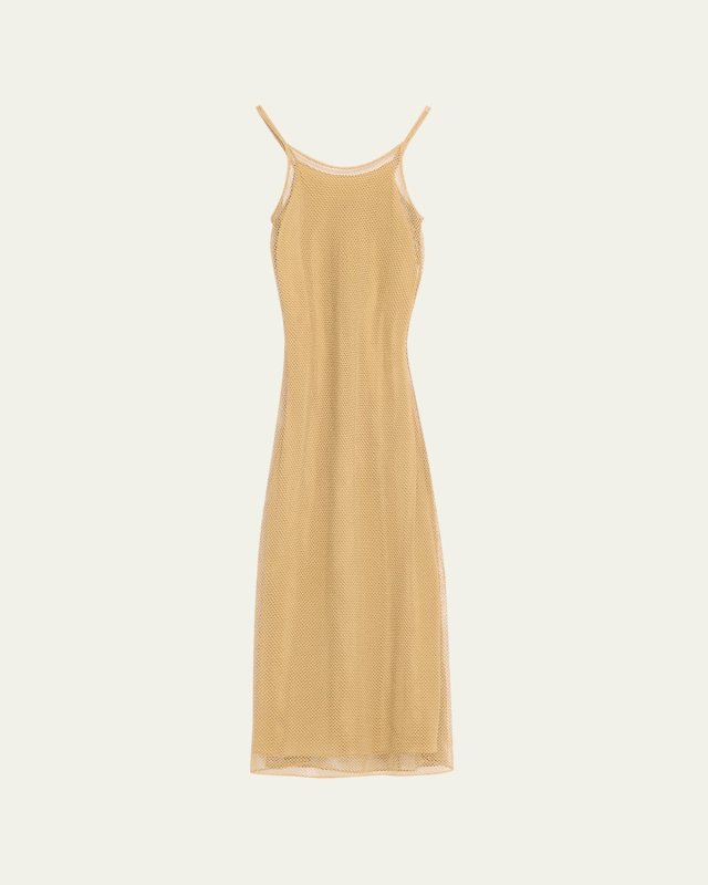 x Atelier Jolie Layered Fishnet Maxi Slip Dress